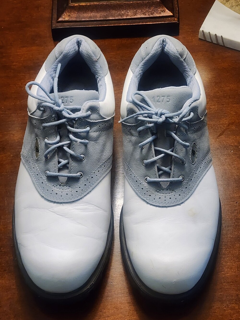 Women's  White and Light Gray Golf Shoes - Classic Comfort With Cancer Bow!!